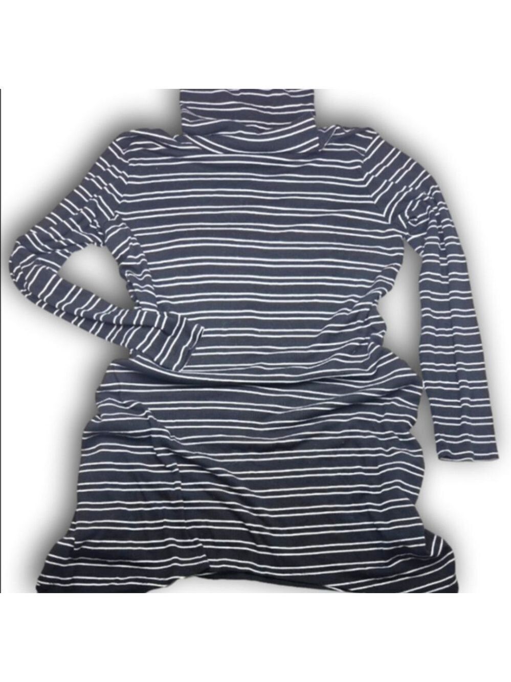Women's Mossimo Black & White Striped Long Sleeve tunic/dress XL
